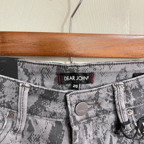 Dear John Women's NWT Gray Snake Print Giselle High Waisted Skinny Jeans Size 25 - Picture 3 of 9